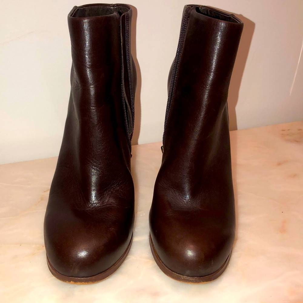 Vince Camuto leather ankle boot with block heel